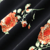 Glória - Vestito Midi Nero a Fiori