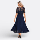 Mariana - Abito Blu Scuro con Maniche Lunghe
