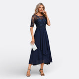 Mariana - Abito Blu Scuro con Maniche Lunghe