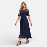 Mariana - Abito Blu Scuro con Maniche Lunghe
