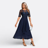 Mariana - Abito Blu Scuro con Maniche Lunghe