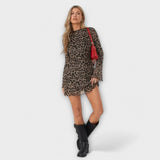 Abito in maglia con motivo leopardato