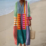 Aada - Abito Lungo Multicolore con Patches