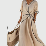Helena | Maxi Abito Stampa Drappeggiata