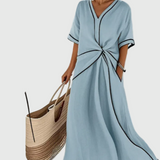 Helena | Maxi Abito Stampa Drappeggiata
