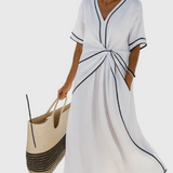 Helena | Maxi Abito Stampa Drappeggiata