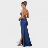 Elena - Abito in satin blu